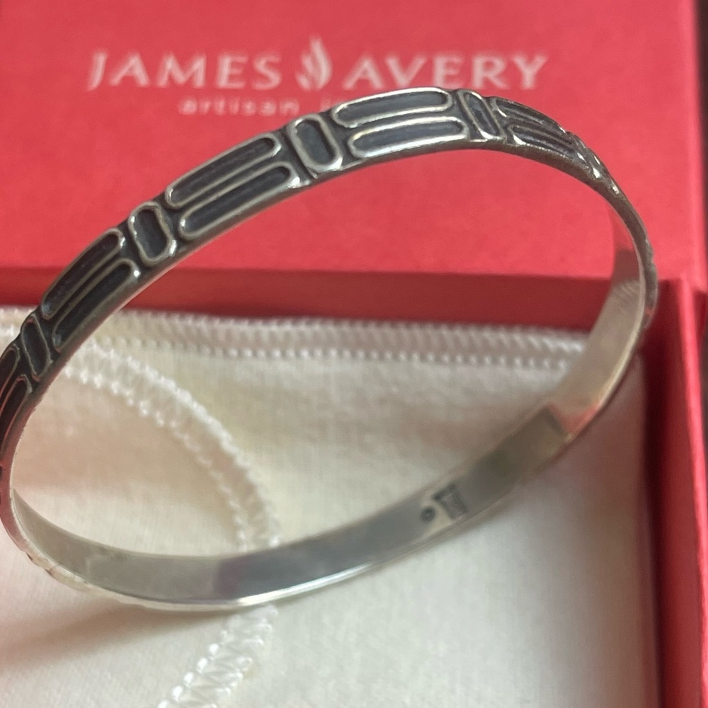 James Avery Silver Geometric Patterned Bangle - image 1